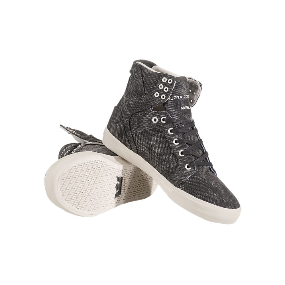 Baskets Montantes Supra SkyTop Grise Black Homme | WNJ-39209257